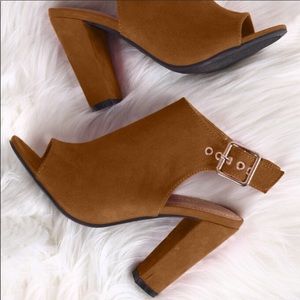 Open toe sling back heels- Size 6.5